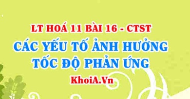 Ảnh hưởng của nồng độ, nhiệt độ, áp suất, bề mặt tiếp xúc và chất xúc tác tới tốc độ phản ứng và ví dụ - Hoá 10 bài 16